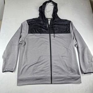 Reebok‎ Mens Zip Up Hoodie Jacket Gray Black Size 2XL Polyester Activewear
